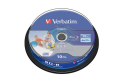 Verbatim BD-R SL, Hard Coat protective layer, 25GB, Pack Spindle, 43804, 6x, 10-pack, pro archivaci dat