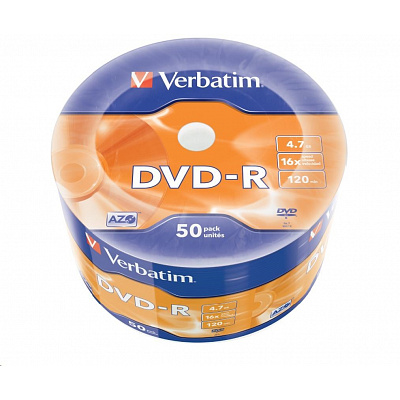 VERBATIM DVD-R (Pachet de 50) 16x WRAP 4.7GB MAT