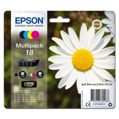 Epson T18064012, T180640 azuriu/purpuriu/galben/negru (cyan/magenta/yellow/black) cartus original
