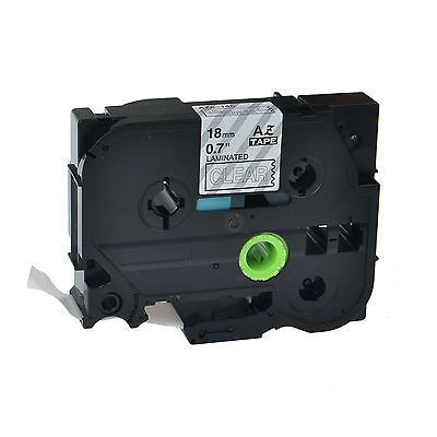 Banda compatibila Brother TZ-145 / TZe-145, 18mm x 8m, text alb / fundal transparent