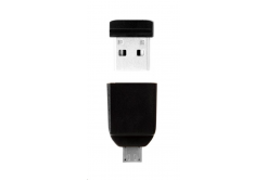 VERBATIM Flash Disk 32GB Store 'n' Stay Nano + micro USB OTG adaptor, USB 2.0, negru
