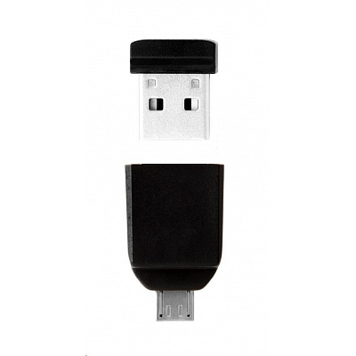 VERBATIM Flash Disk 32GB Store 'n' Stay Nano + micro USB OTG adaptor, USB 2.0, negru