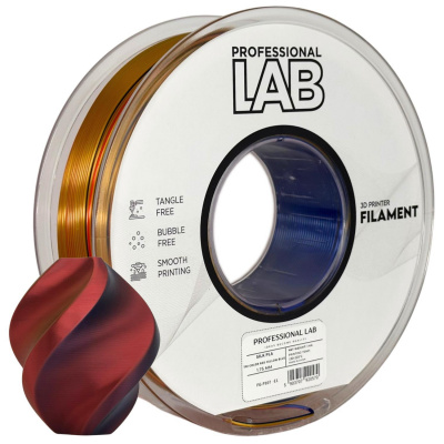 Professional Lab FG-P107-E1, 3D filament, PLA Silk, 1,75mm, 1000g,  Tri Color, Multicolor (Red, Yellow, Blue)