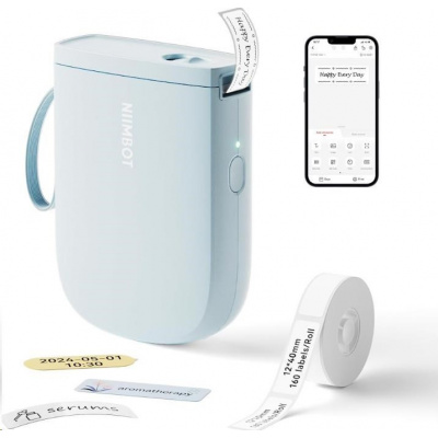 Niimbot D11-H Smart 1AA57331612, aparat de etichetat, albastru + rola etichete
