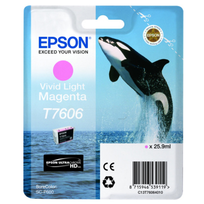 Epson T7606 C13T76064N10 purpuriu deschis (vivid light magenta) cartus original