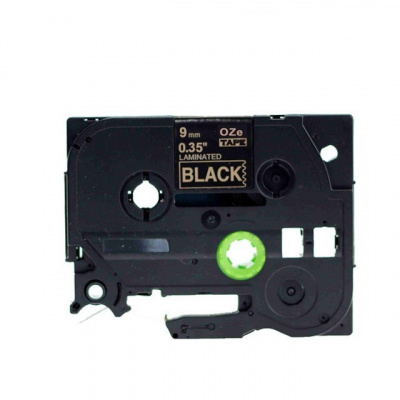 Banda compatibila Brother TZ-324 / TZe-324, 9mm x 8m, text auriu / fundal negru