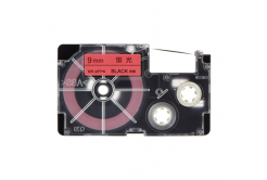 Casio XR-9FPK , 9mm x 8m, černý tisk / signální růžový podklad, kompatibilní páska