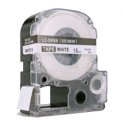 Epson LC-5WBN, SS18KW, 18mm x 8m, text negru / fundal alb, banda compatibila