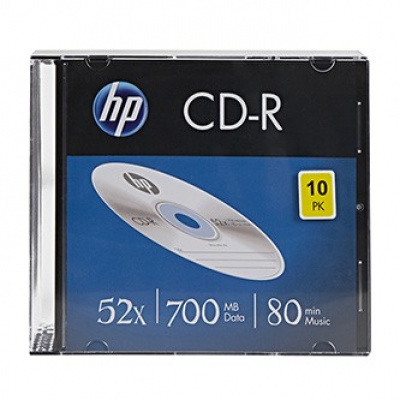 HP CD-R, CRE00085-3, 69310, 10-pack, 700MB, 52x, 80min., 12cm, fără opțiune de imprimare, carcasă subțire, pentru arhivarea datelor, ambalaj deteriorat