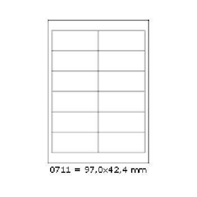 Etichete autoadezive 97 x 42,4 mm, 12 de etichete, A4, 100 coli