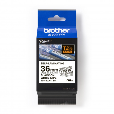 Brother TZ-SL261 / TZe-SL261 Pro Tape, 36mm x 8m, text negru / fundal alb, banda original