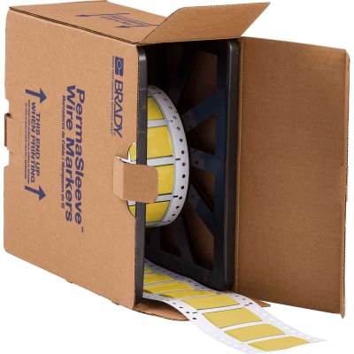 Brady 2LSZH-750-2-YL-2 / 141184, etichete, THT Low Smoke Halogen Free Permasleeve Wire Marking Sleeves, 25.40 mm x 31.40 mm