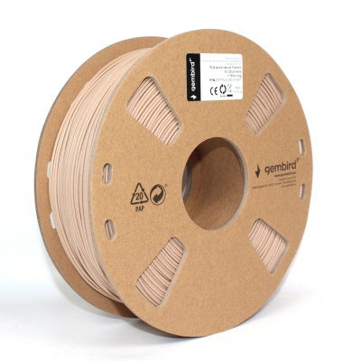 Gembird 3DP-PLA-WD-01-NAT, 3D filament, PLA, 1,75mm, 1000g, Lemn natural (Natural)