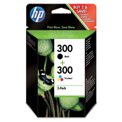HP cartus original CN637EE, HP 300, black/color, blistr, 2 x 200 pagini, 2x4ml, HP 2-pack, CC640EE a CC643EE, DeskJet D2560, F4280