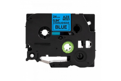 Banda compatibila Brother TZ-S551 / TZe-S551, 24mm x 8m, extr.adh. text negru / fundal albastru