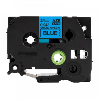 Banda compatibila Brother TZ-S551 / TZe-S551, 24mm x 8m, extr.adh. text negru / fundal albastru
