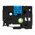 Banda compatibila Brother TZ-S551 / TZe-S551, 24mm x 8m, extr.adh. text negru / fundal albastru