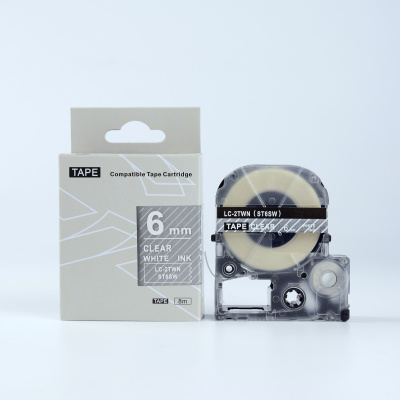 Epson LK-2TWN, ST6SW, 6mm x 9m, text alb / fundal transparent, banda compatibila
