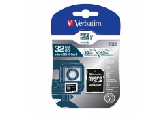 Verbatim 47041 Micro Secure Digital Card Pro U3, card de memorie, micro SDHC, 32GB, UHS-I U3 (Class 10), V30, cu adaptor