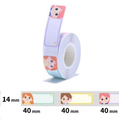 Niimbot A2A28038805, 14x40mm, 155buc., Prințese, etichete autoadezive