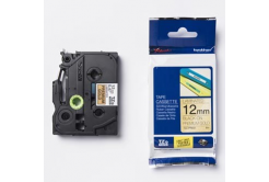 Brother TZ-PR831 / TZe-PR831, 12mm x 8m, text negru / fundal auriu, banda original