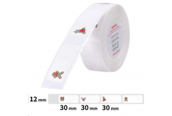 Niimbot A2A88988601, 12x30mm, 210buc., Crăciun, etichete autoadezive