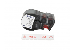Brady M4C-750-595-WT-RD / 170831, 19.05 mm x 7.62 m, Vinil, text rosu / fundal alb