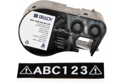Brady M4C-1000-595-BK-WT / 170841, 25.40 mm x 7.62 m, Vinil, text alb / fundal negru