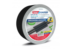 Tesa 53949 Matt Gaffer Tape, bandă textilă mată neagră, 50 mm x 50 m
