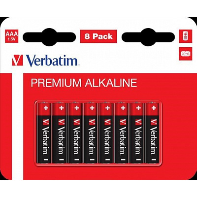 VERBATIM Baterii alcaline AAA, pachet de 8, LR03