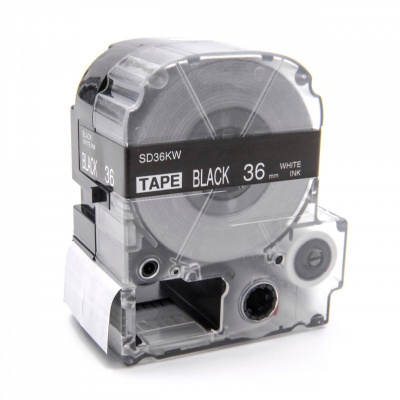 Epson LK-7BWV, SD36KW, 36mm x 9m, text alb / fundal negru, banda compatibila