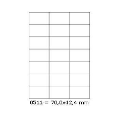 Etichete autoadezive 70 x 42,4 mm, 21 de etichete, A4, 100 coli