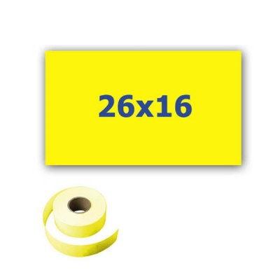 Etichete de pret pentru etichetarea clestilor, rectangulara, 26mm x 16mm, 700buc., semnal galben