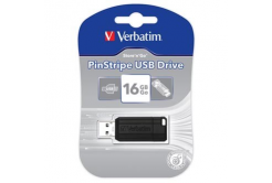 Verbatim 49063 Store N Go PinStripe, Unitate flash USB, USB A 2.0, 16GB, cu conector detașabil, negru