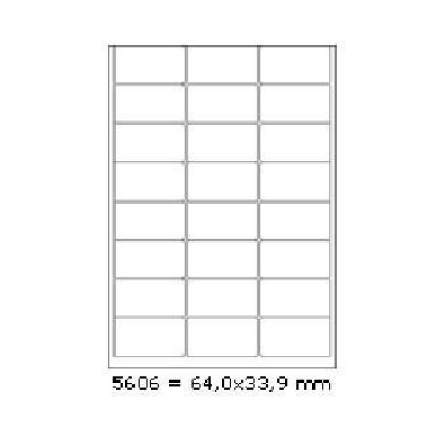 Etichete autoadezive 64 x 33,9 mm, 24 de etichete, A4, 100 coli