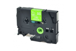 Banda compatibila Brother TZ-MQG35 / TZe-MQG35, 12mm x 5m, text alb / fundal verde