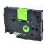 Banda compatibila Brother TZ-MQG35 / TZe-MQG35, 12mm x 5m, text alb / fundal verde
