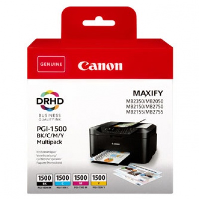 Canon cartus original PGI-1500 BK/C/M/Y Multipack, CMYK, 400/3*300 pagini, 9218B005, Canon MAXIFY MB2050,MB2150,MB2155,MB2350,MB2750,M