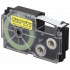 Casio XR-12FYW , 12mm x 8m, text negru / semnal fundal galben, banda compatibila