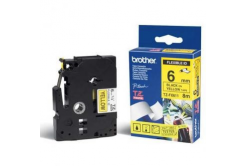 Brother TZ-FX611 / TZe-FX611, 6mm x 8m, flexi, text negru / fundal galben, banda original