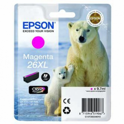 Epson T26334022, T263340, 26XL purpuriu (magenta) cartus original