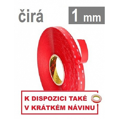 3M VHB™ 4910-F, grosime 1 mm, bandă acrilică transparentă cu dublă față, cu adeziv foarte puternic, 9 mm x 3 m