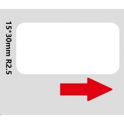 Niimbot A2A68601301, 15x30mm, 195buc., etichete autoadezive albe