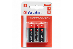 Baterie alkalická, malý monočlánek, C, 1.5V, Verbatim, blistr, 2-pack, 49922, malý monočlánek