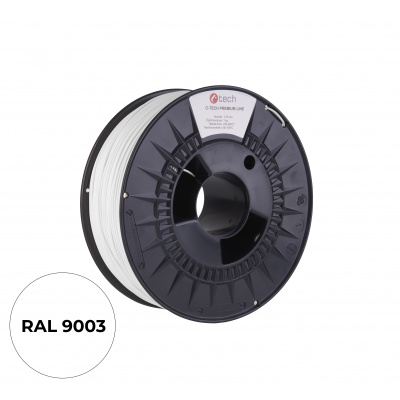 C-Tech 3DF-P-ABS1.75-9003 3D filament, PREMIUM LINE, ABS, 1,75mm, 1000g, Alb de semnalizare (Traffic white)