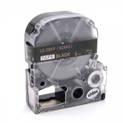 Epson LC-SC6KZ, 6mm x 8m, text auriu / fundal negru, banda compatibila