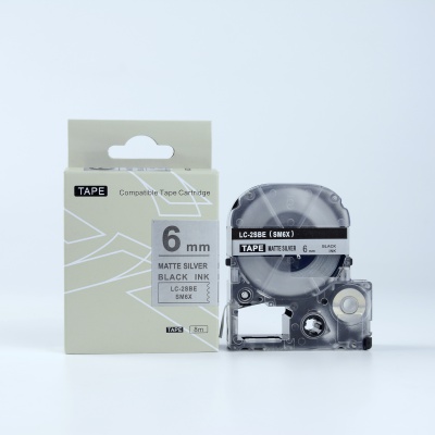 Epson LK-SM6X, 6mm x 9m, text negru / mat fundal argintiu, banda compatibila