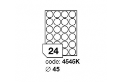 Etichete autoadezive 45 mm, 24 de etichete, A4, 100 coli