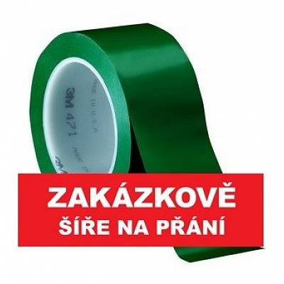 3M 471 Bandă adezivă de marcare din PVC, rezistentă la abraziune, verde 19 mm x 33 m