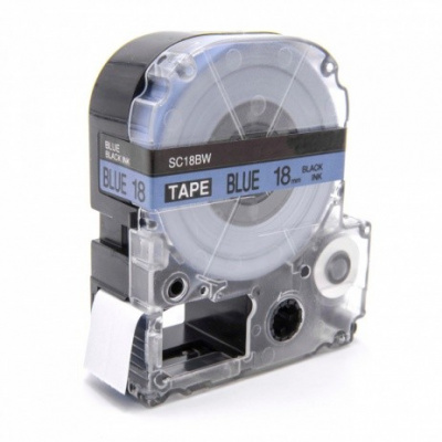 Epson LK-5LBP, SC18BW, 18mm x 9m, text negru / fundal albastru, banda compatibila
